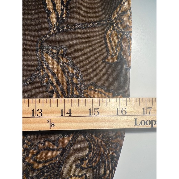Dress Forum Brown Gold Floral Print Spaghetti Strap Midi Dress, Women's Size S - Picture 5 of 12